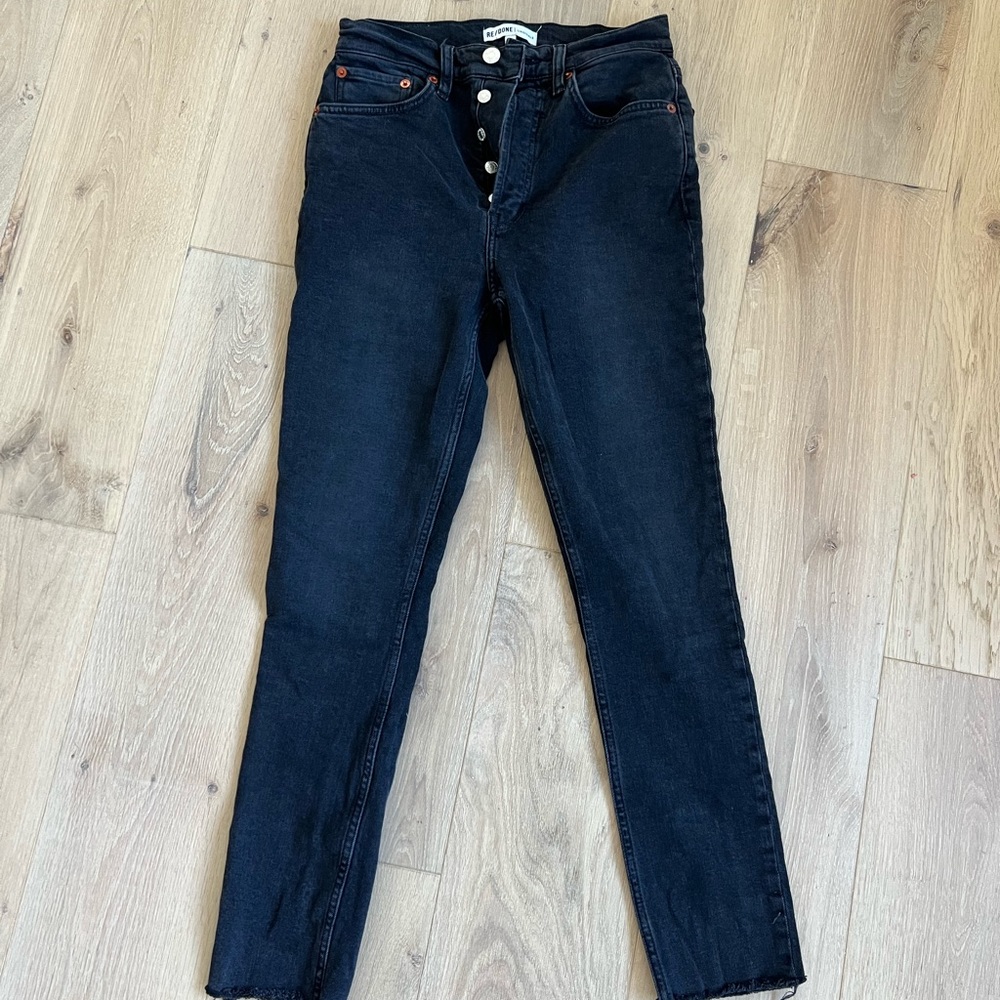 washed black re/done skinny jeans, 26
